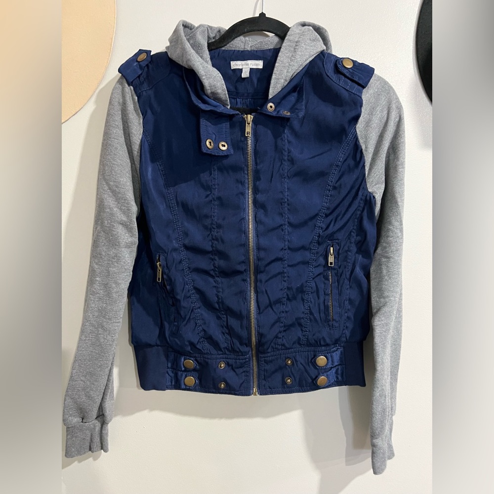 5 for $12 Charolette Russe L Sweater Jacket blue and grey